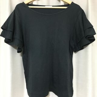 ジーユー(GU)のGU 袖フリルTシャツ(Tシャツ(半袖/袖なし))