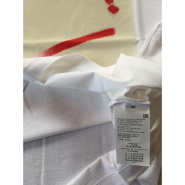 Maison Martin Margiela(マルタンマルジェラ)の白48新品 メゾン マルジェラ オーバーサイズ プリント Tシャツ カットソー メンズのトップス(Tシャツ/カットソー(半袖/袖なし))の商品写真