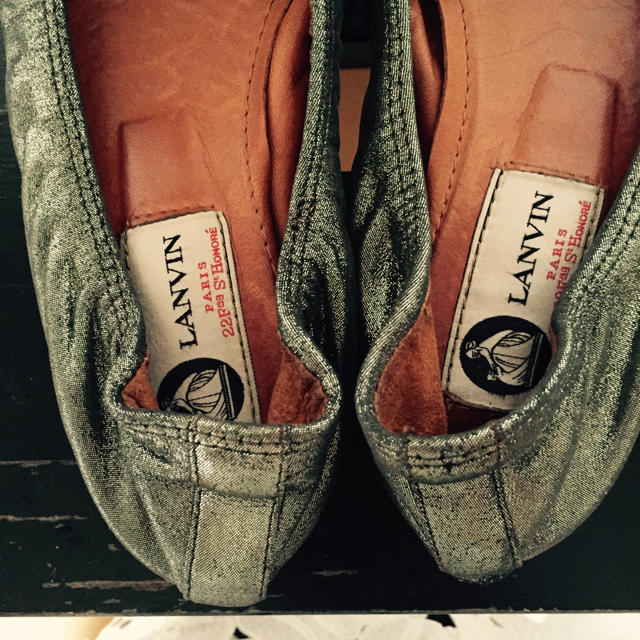 LANVIN(ランバン)のランバン 6万円 フラットシューズ バレエシューズ メタリックグレー レディースの靴/シューズ(バレエシューズ)の商品写真