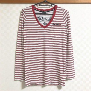 マウジー(moussy)のマウジー / ボーダーVネックTシャツ(Tシャツ(長袖/七分))