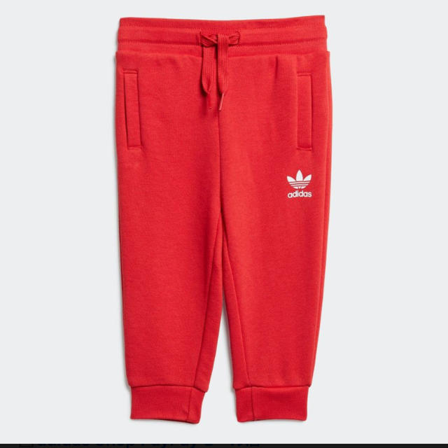 adidas(アディダス)の100 新品 アディダス 長袖 セットアップ スウェット キッズ レッド キッズ/ベビー/マタニティのキッズ服男の子用(90cm~)(Tシャツ/カットソー)の商品写真