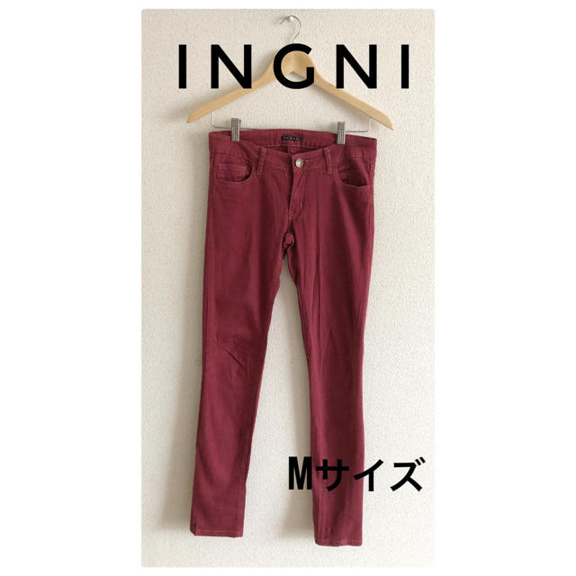 INGNI(イング)の【最終SALE】INGNI イング　パンツ　ボルドー　ワインレッド　スキニー レディースのパンツ(デニム/ジーンズ)の商品写真