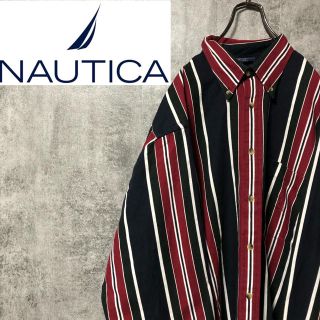 ノーティカ(NAUTICA)の【福わらじ様専用】ノーティカポケット刺繍ロゴビッグマルチストライプシャツ 90s(シャツ)