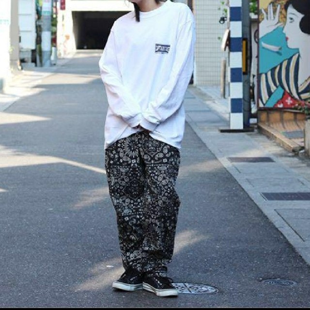 黒 S Cookman Chef Pants Paisley ペイズリー