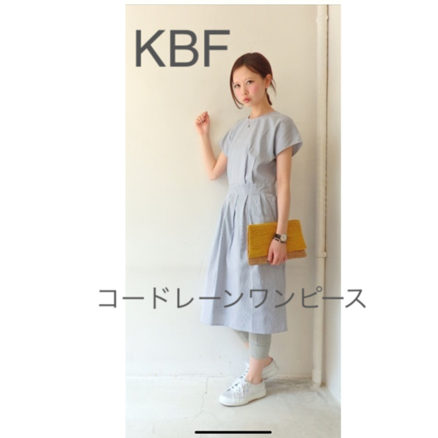 KBF(ケービーエフ)のKBF 赤白 コードレーン ワンピース レディースのワンピース(ひざ丈ワンピース)の商品写真