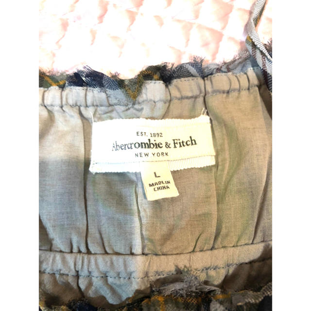 Abercrombie&Fitch(アバクロンビーアンドフィッチ)のアバクロ 膝丈ワンピース グレーチェック　Lサイズ レディースのワンピース(ひざ丈ワンピース)の商品写真