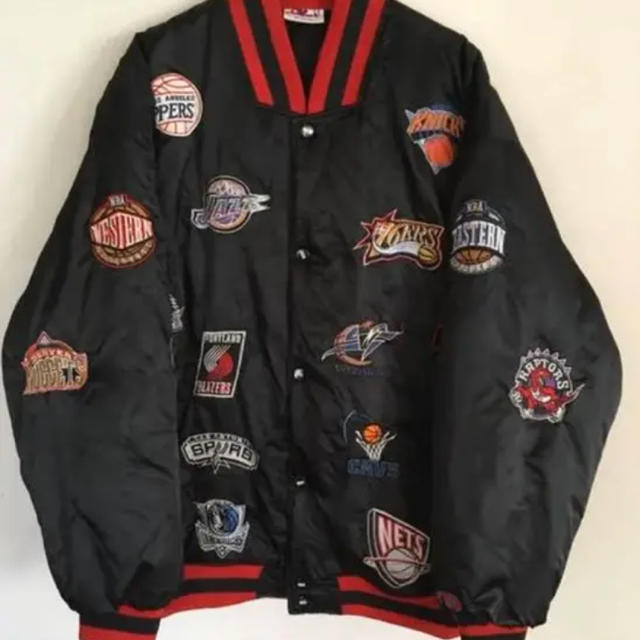 NBA 90s UNIQUE ロゴ ジャケット スタジャン スタジャン