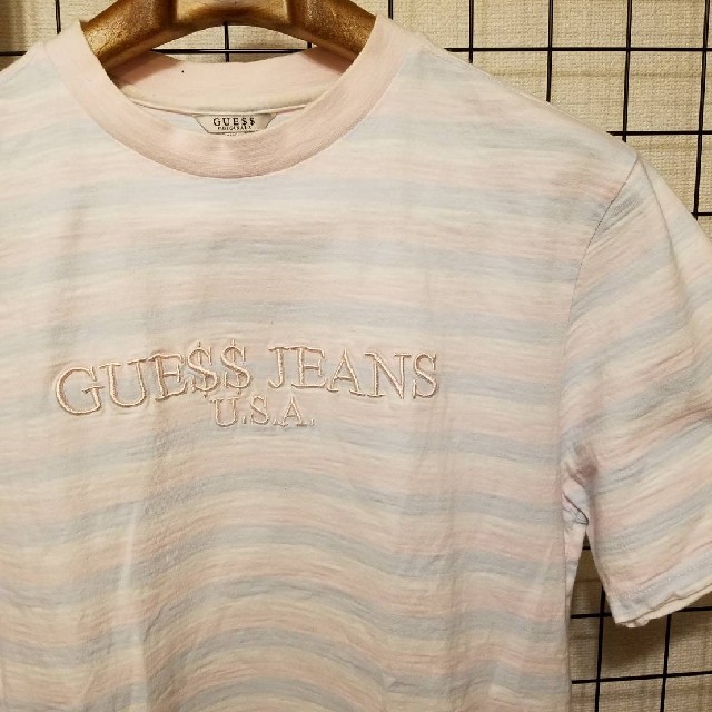 GUESS(ゲス)のGuess Jeans x ASAP Rocky 刺繍 ボーダー柄半袖カットソー メンズのトップス(Tシャツ/カットソー(半袖/袖なし))の商品写真