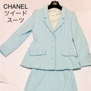 シャネル(CHANEL)のCHANEL ツイード シャネルスーツ テーラードジャケット 40size 春物(スーツ)