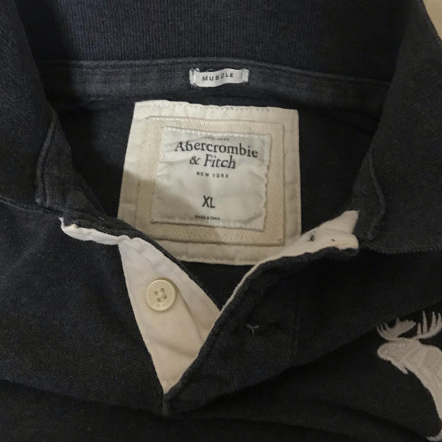Abercrombie&Fitch(アバクロンビーアンドフィッチ)のアバクロ  ポロシャツ  ビッグムース　チャコールグレー XL メンズのトップス(ポロシャツ)の商品写真