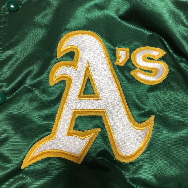 MLB athietics アスレチックス ブルゾン スタジャン 野球 緑 象 メンズのジャケット/アウター(スタジャン)の商品写真