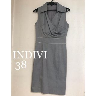 インディヴィ(INDIVI)のお値下げ中☆インディヴィ　カシュクール風ノースリーブワンピース(ひざ丈ワンピース)