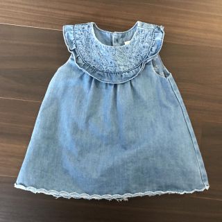 ザラキッズ(ZARA KIDS)のザラベビー　ザラベイビー　ワンピース デニム　68㎝(ワンピース)