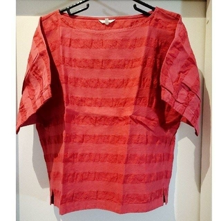 スタディオクリップ(STUDIO CLIP)の[新品・送料込] 赤 濃淡 ストライプ Tシャツ ブラウス(シャツ/ブラウス(半袖/袖なし))