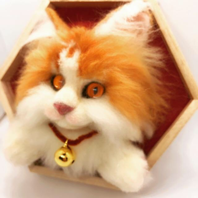 羊毛フェルト　猫　ノルウェージャン  フォレスト　キャット　壁掛け