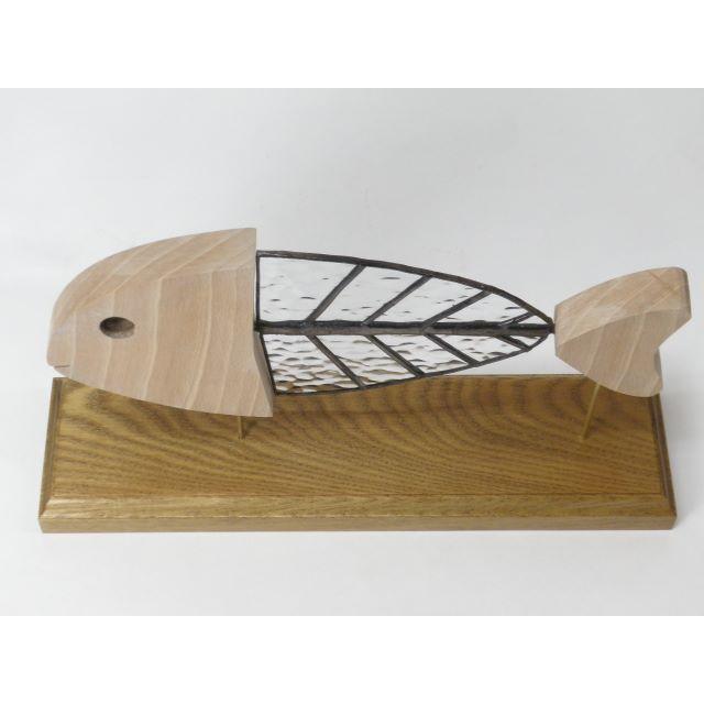 木とステンドグラスの魚 ハンドメイドのインテリア/家具(インテリア雑貨)の商品写真