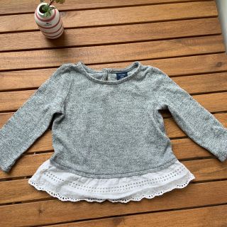 ベビーギャップ(babyGAP)のベビーギャップ　グレー　トップス　レース　80(シャツ/カットソー)