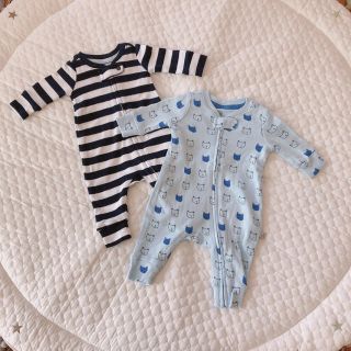 ギャップ(GAP)の未使用品【GAP baby】新生児 ロンパース2枚セット (サイズ50~60)(ロンパース)