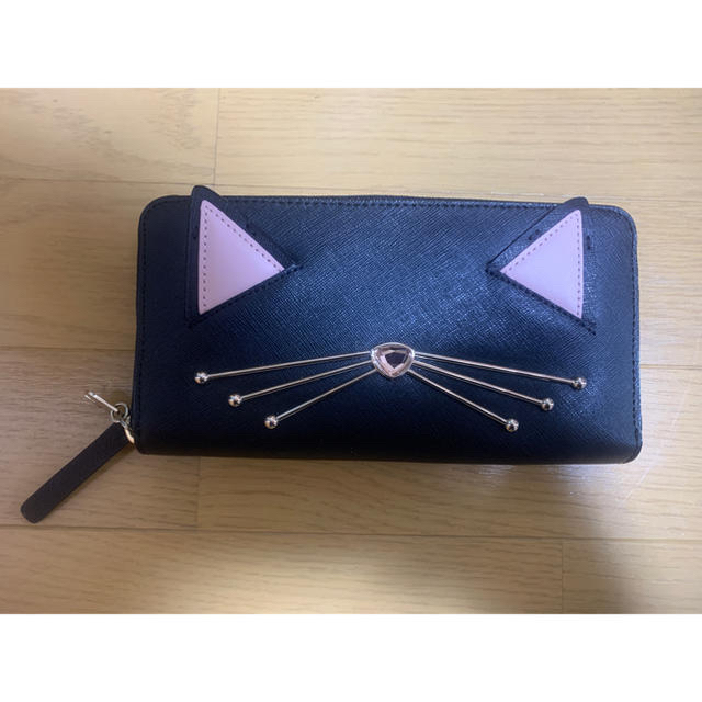 【新品早い者勝ち】ケイトスペード ラウンドファスナー 長財布 猫 新品未使用