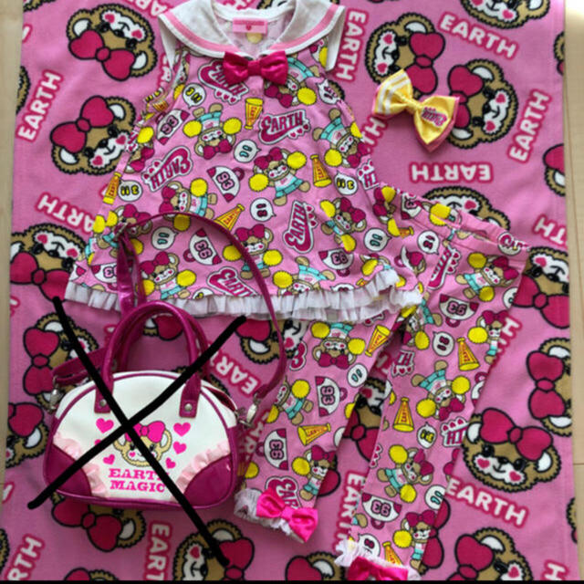 EARTHMAGIC(アースマジック)のチアマフィーセット キッズ/ベビー/マタニティのキッズ服女の子用(90cm~)(Tシャツ/カットソー)の商品写真