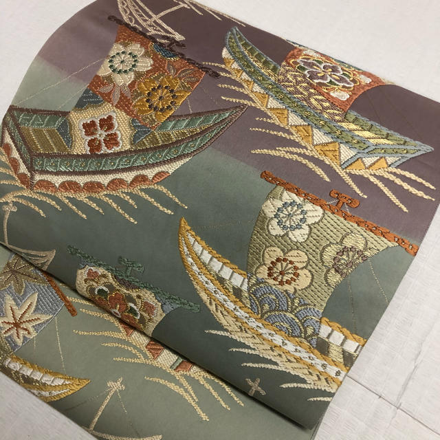 新品】京都西陣織老舗機屋 藤原織物 唐織 帆船紋様 袋帯の通販 by 七福