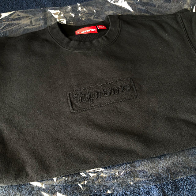 Supreme Cutout Logo Crewneck S blackblackサイズ