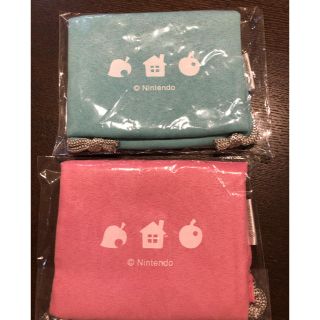 ニンテンドウ(任天堂)のクラブニンテンドー　どうぶつの森柄巾着　『非売品』(ポーチ)