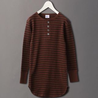 ビューティアンドユースユナイテッドアローズ(BEAUTY&YOUTH UNITED ARROWS)の【美品】6(ROKU) BORDER WAFFLE HENLY NECK(カットソー(長袖/七分))