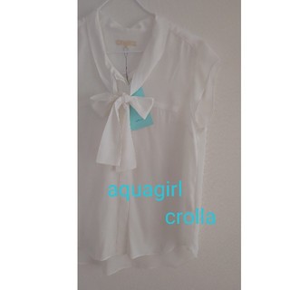 アクアガール(aquagirl)のタグ付き  アクアガール クローラ シースルーリボンシャツ(シャツ/ブラウス(半袖/袖なし))