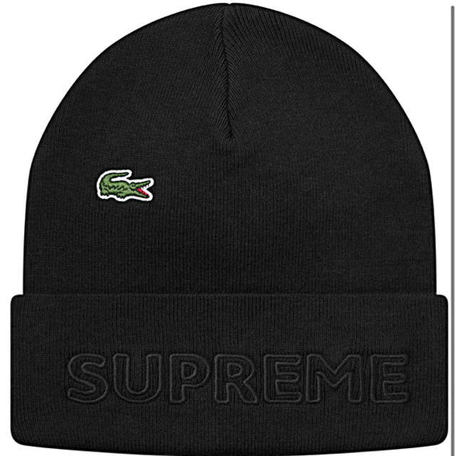 黒black◾状態値下げ！Supreme®/LACOSTE Beanie