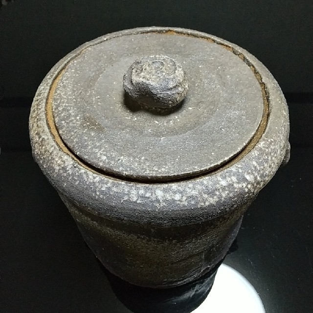 【備前焼 耳付き水指】Bizen ware Mizusashi エンタメ/ホビーの美術品/アンティーク(陶芸)の商品写真