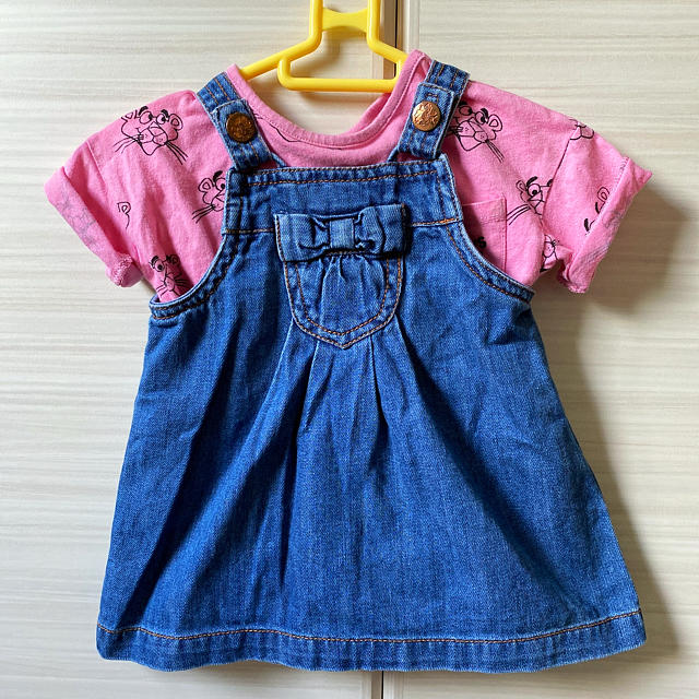 ZARA KIDS(ザラキッズ)のZARA Baby  Tシャツandデニムスカート　3-6M キッズ/ベビー/マタニティのベビー服(~85cm)(ワンピース)の商品写真