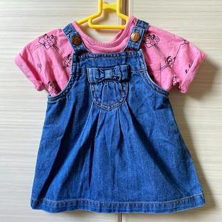 ザラキッズ(ZARA KIDS)のZARA Baby  Tシャツandデニムスカート　3-6M(ワンピース)