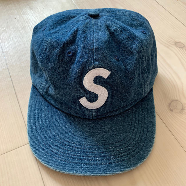 supreme s logo denim 6 panel cap