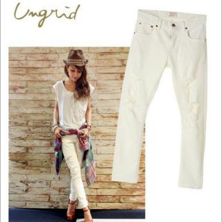 アングリッド(Ungrid)のUngrid♡ホワイトサルエルパンツ(カジュアルパンツ)