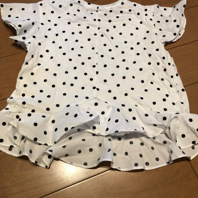 ZARA(ザラ)のZara フリルドットTシャツ キッズ/ベビー/マタニティのキッズ服女の子用(90cm~)(Tシャツ/カットソー)の商品写真