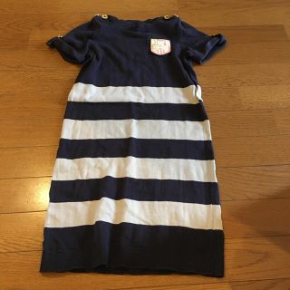 ジューシークチュール(Juicy Couture)のジューシークチュール Lサイズ ネイビー キッズ ニットワンピース ボーダー (ワンピース)