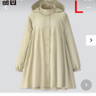 ユニクロ(UNIQLO)のユニクロユー スタンドカラーAラインコート ライトグリーン Lサイズ 新品(スプリングコート)