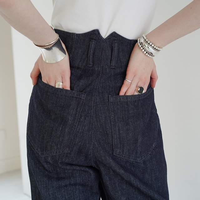 CLANE  FRONT WRAP DENIM PANTS 2