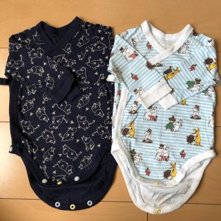 ユニクロ(UNIQLO)のロンパース肌着【60cm】2枚組(肌着/下着)