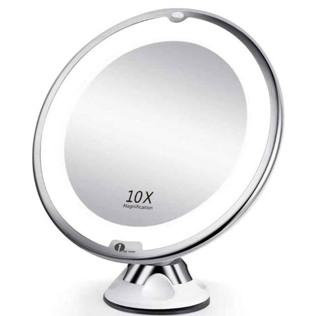 10倍拡大鏡 化粧 LED化粧鏡 浴室用鏡 360度回転 吸盤ロックスタンド インテリア/住まい/日用品のインテリア小物(卓上ミラー)の商品写真