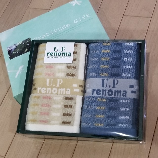 U.P renoma(ユーピーレノマ)のrenoma　フェイスタオル２枚セット インテリア/住まい/日用品の日用品/生活雑貨/旅行(タオル/バス用品)の商品写真