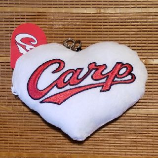 ヒロシマトウヨウカープ(広島東洋カープ)のカープグッズ　パスケースポーチ/ハート/白(応援グッズ)