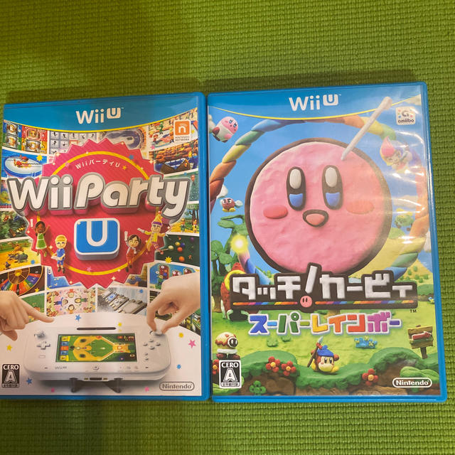 Wii U(ウィーユー)のWii Party U Wii U タッチカービィ　2本セット エンタメ/ホビーのゲームソフト/ゲーム機本体(家庭用ゲームソフト)の商品写真
