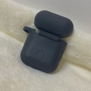 AirPods エアーポッズ ケース ブラック シンプル(ヘッドフォン/イヤフォン)