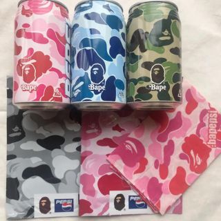 アベイシングエイプ(A BATHING APE)の★ Ape ペプシ　コラボ　空き缶　ハンカチ　★(ノベルティグッズ)