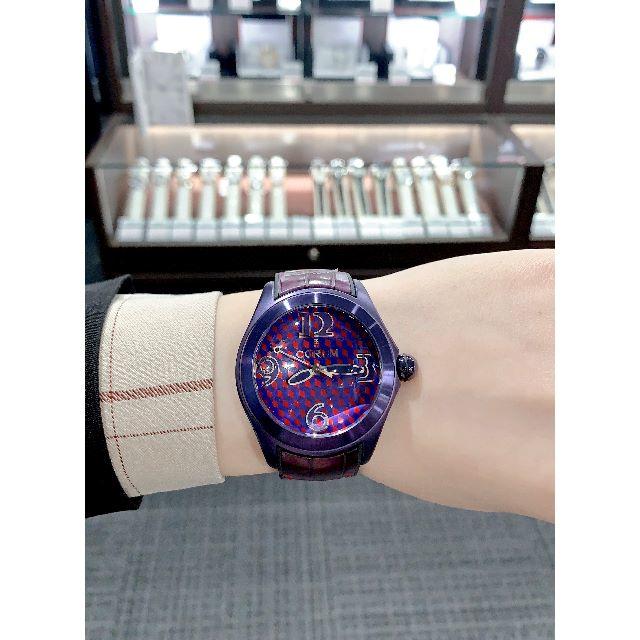 【信頼】 腕時計 セール！コルム - CORUM レザー 自動巻き レディース バブル 腕時計