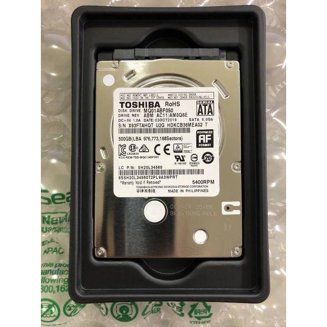 未使用品　HDD 2.5インチ内蔵ハードディスク　500GB　東芝 スマホ/家電/カメラのPC/タブレット(PCパーツ)の商品写真