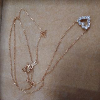 お客様専用K18ダイヤ0.2ct 刻印ピンクゴールドハートダイヤネックレス(ネックレス)