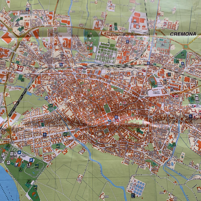 イタリア　クレモナ　大型　マップ　地図　バイオリン　チェロの町 エンタメ/ホビーの本(地図/旅行ガイド)の商品写真